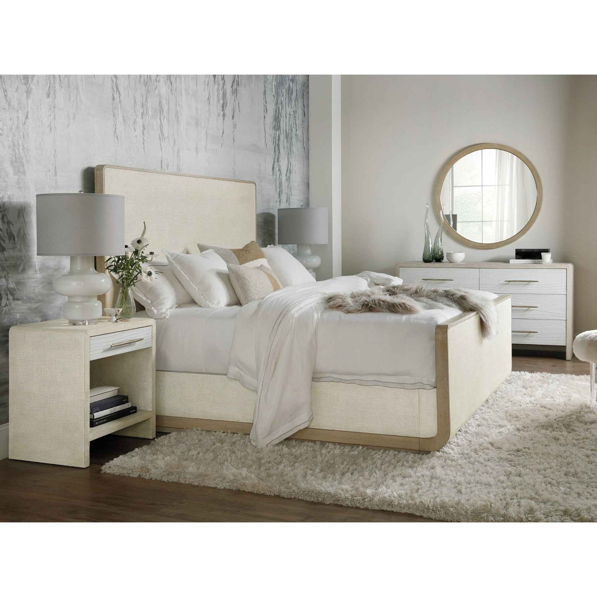 CASCADE BURLAP BLANC NIGHTSTAND