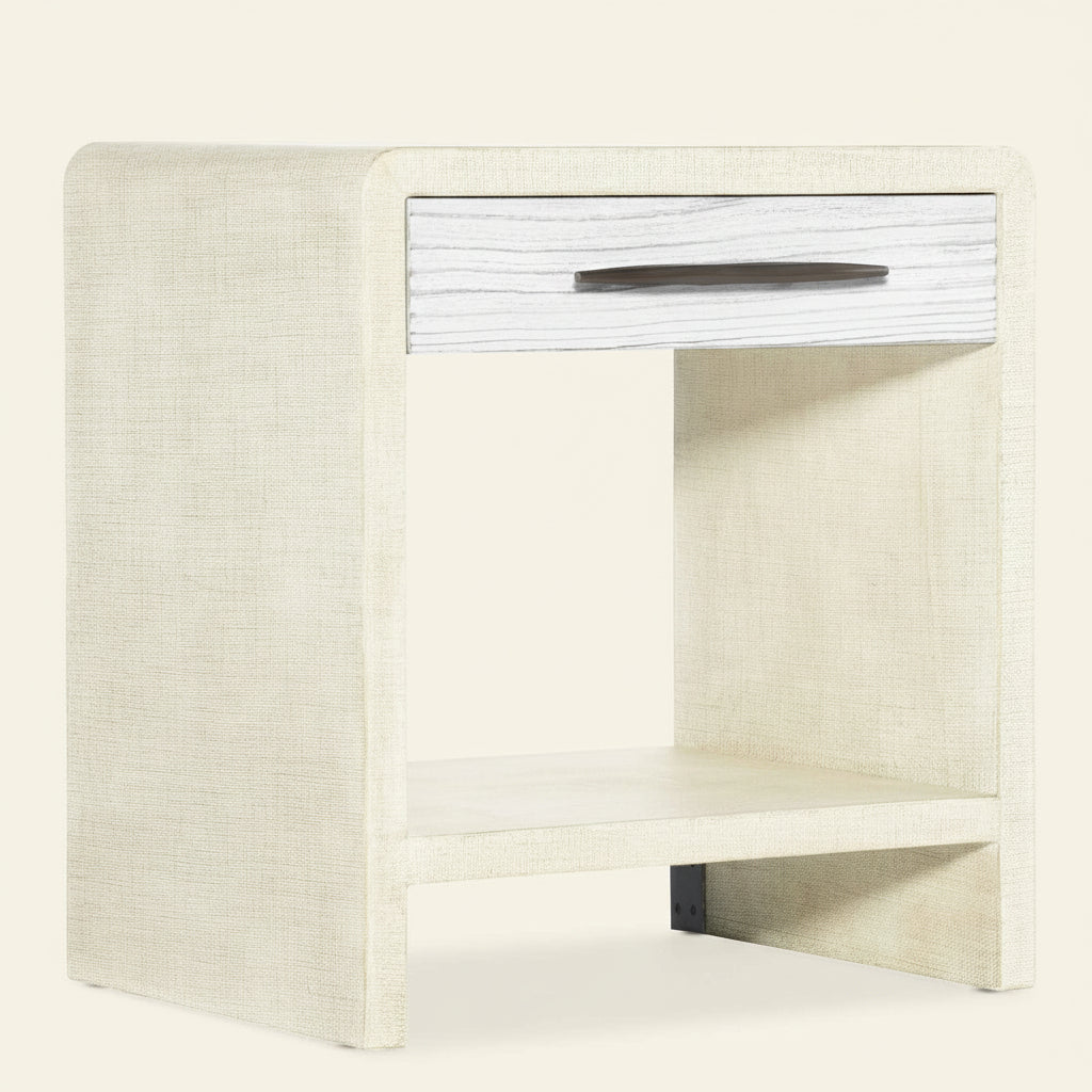 CASCADE BURLAP BLANC NIGHTSTAND
