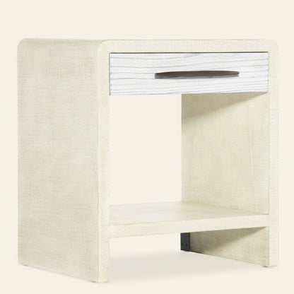 CASCADE BURLAP BLANC NIGHTSTAND