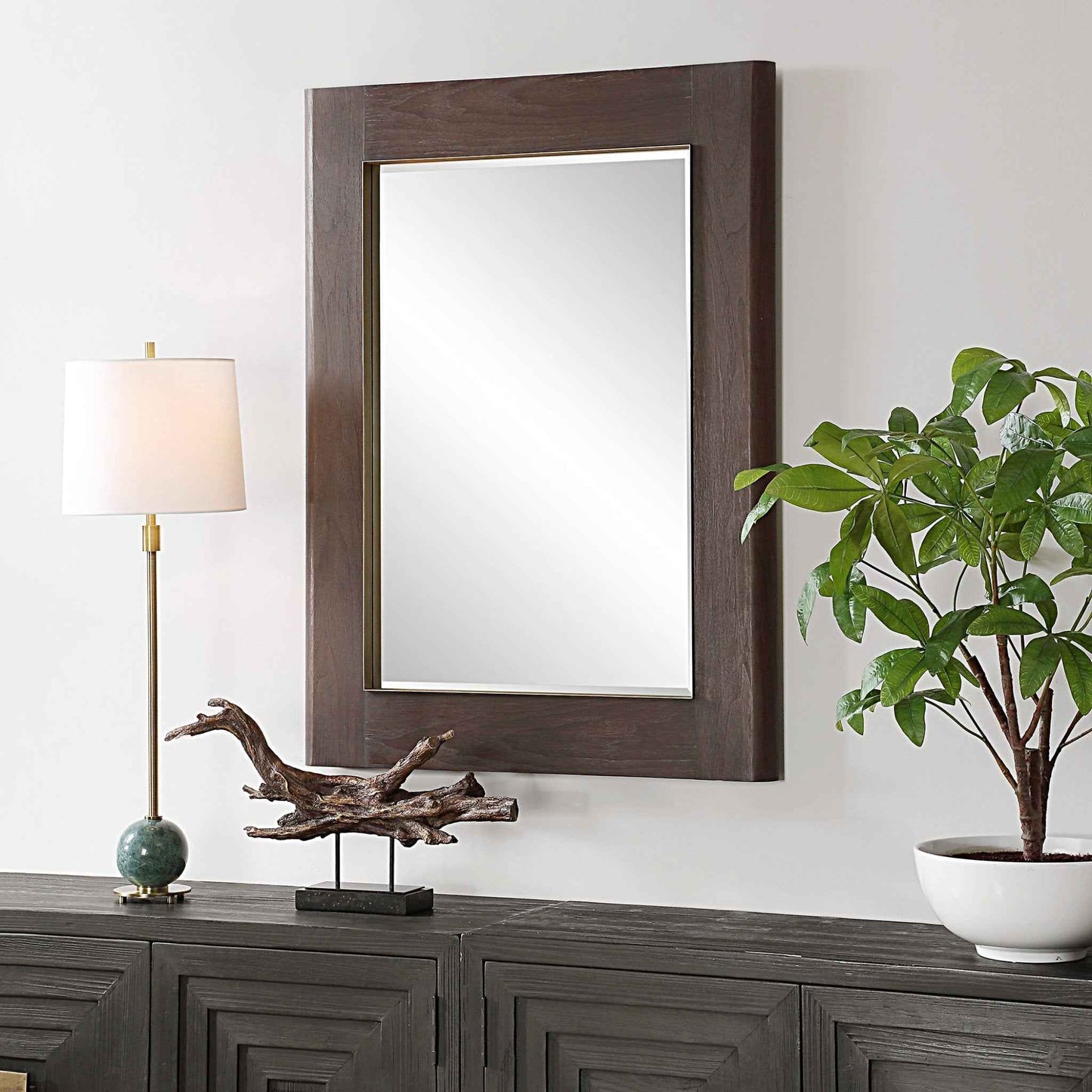 CATRON AGED WALNUT MIRROR