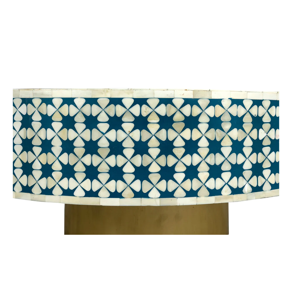 Bone Inlay Round Coffee Table for Home Centre Table by Hansa Handicraft