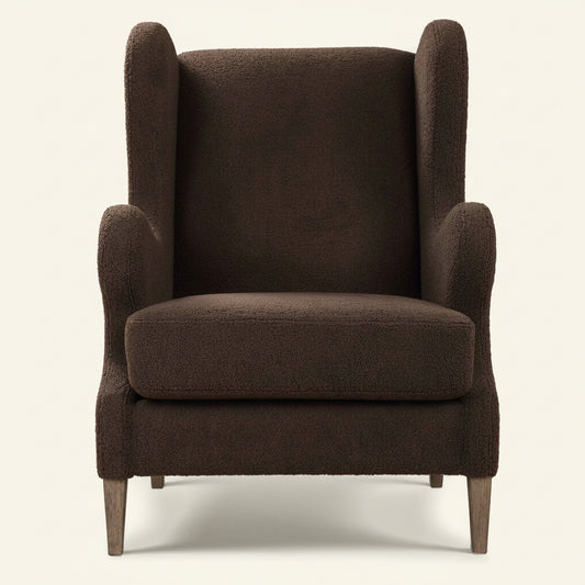CHOCOLATE TEDDY WINGBACK CHAIR