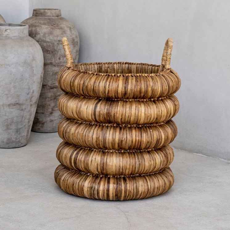 CHUNKY BASKET WITH HANDLES | WATER HYACINTH | LARGE