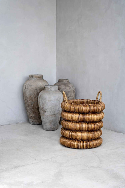 CHUNKY BASKET WITH HANDLES | WATER HYACINTH | LARGE