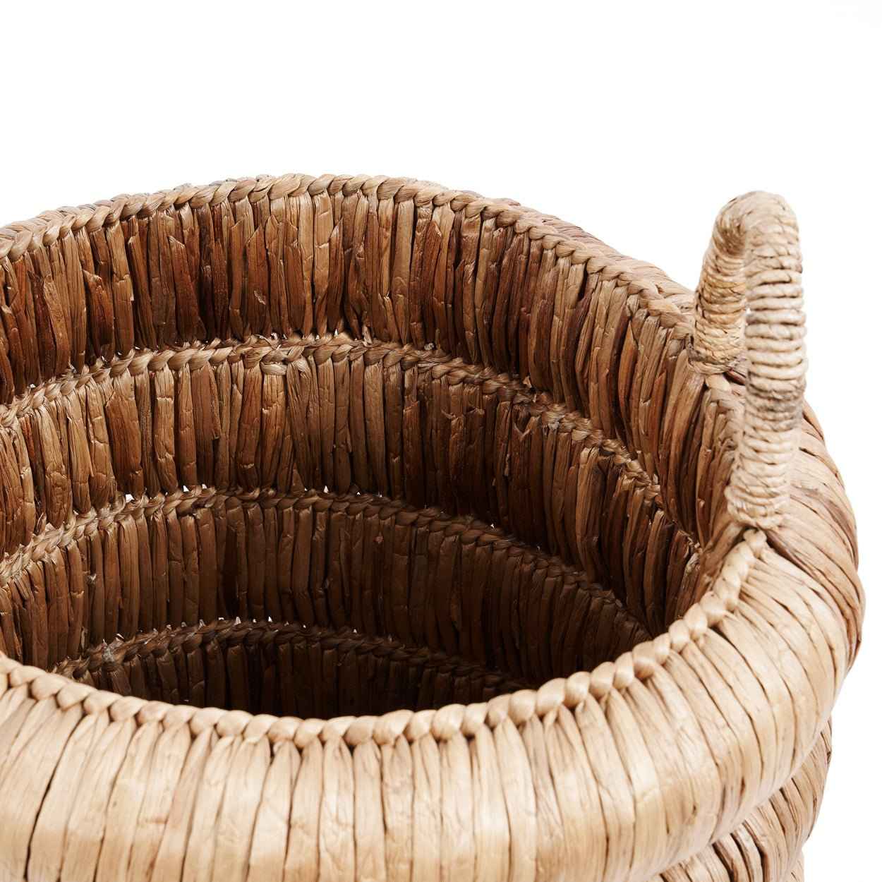 CHUNKY BASKET WITH HANDLES | WATER HYACINTH | LARGE