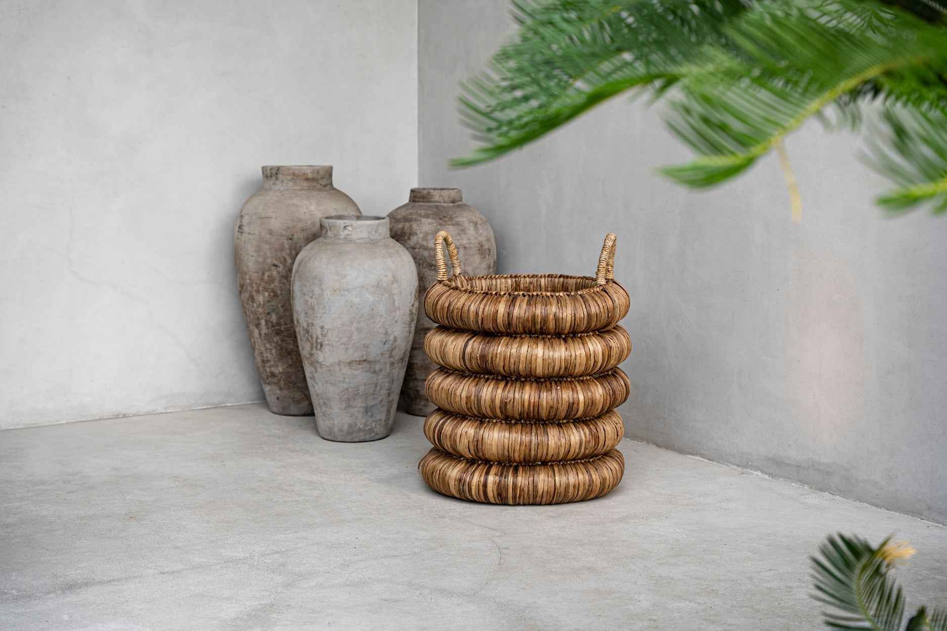 CHUNKY BASKET WITH HANDLES | WATER HYACINTH | LARGE