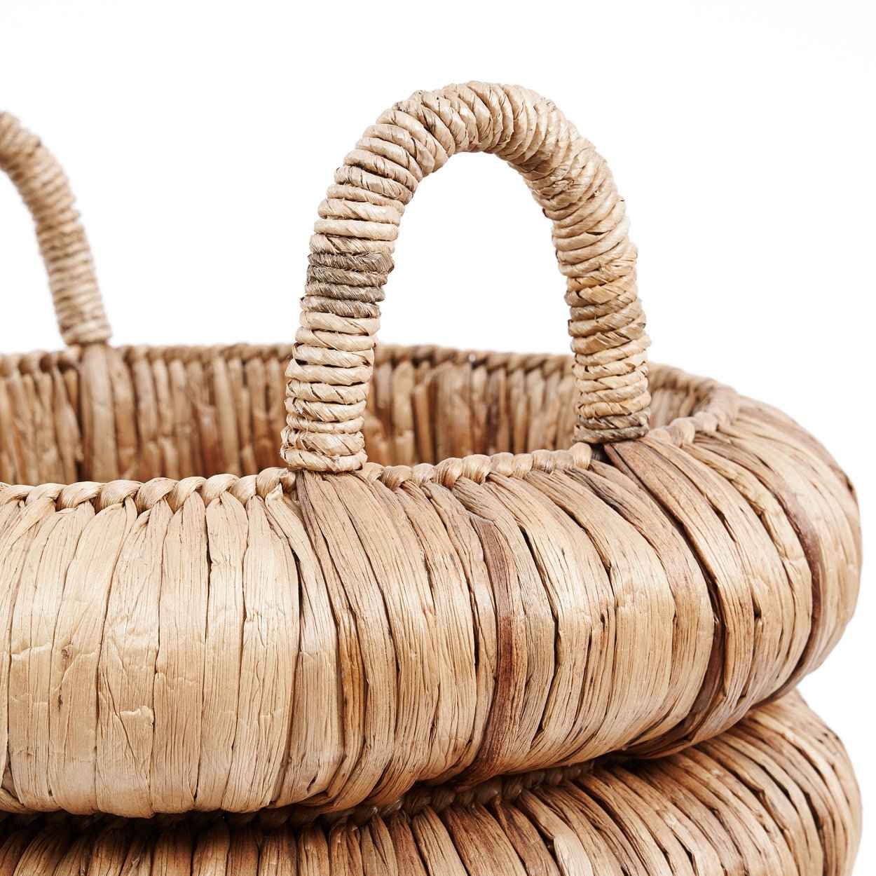 CHUNKY BASKET WITH HANDLES | WATER HYACINTH | LARGE