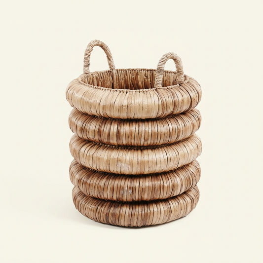 CHUNKY BASKET WITH HANDLES | WATER HYACINTH | LARGE