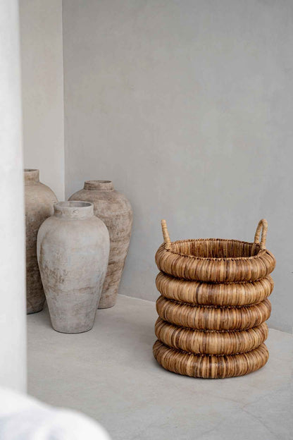 CHUNKY BASKET WITH HANDLES | WATER HYACINTH | LARGE