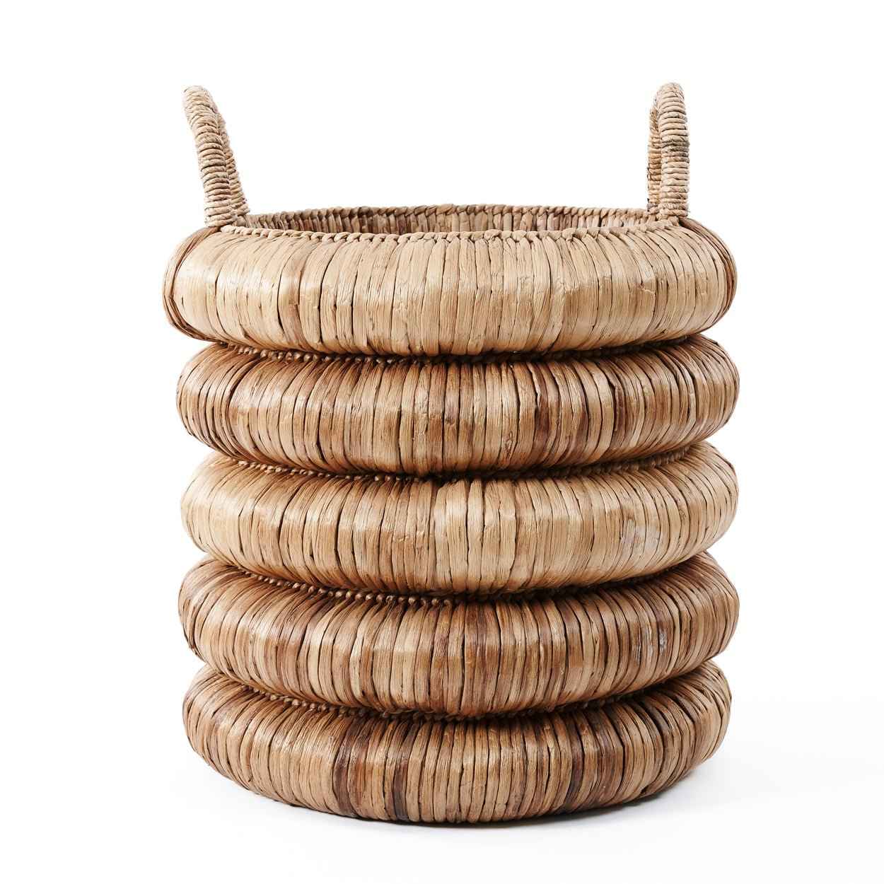 CHUNKY BASKET WITH HANDLES | WATER HYACINTH | LARGE