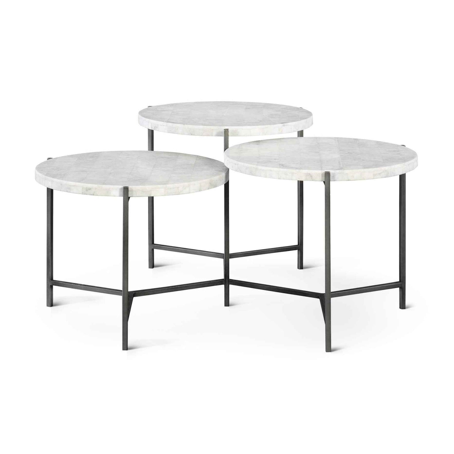 CIRC TIERED MARBLE COFFEE TABLE