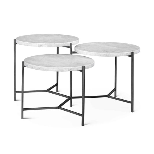 CIRC TIERED MARBLE COFFEE TABLE