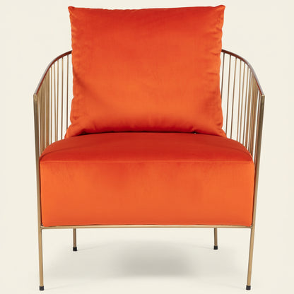 CLEMENTINE ORANGE VELVET ACCENT CHAIR
