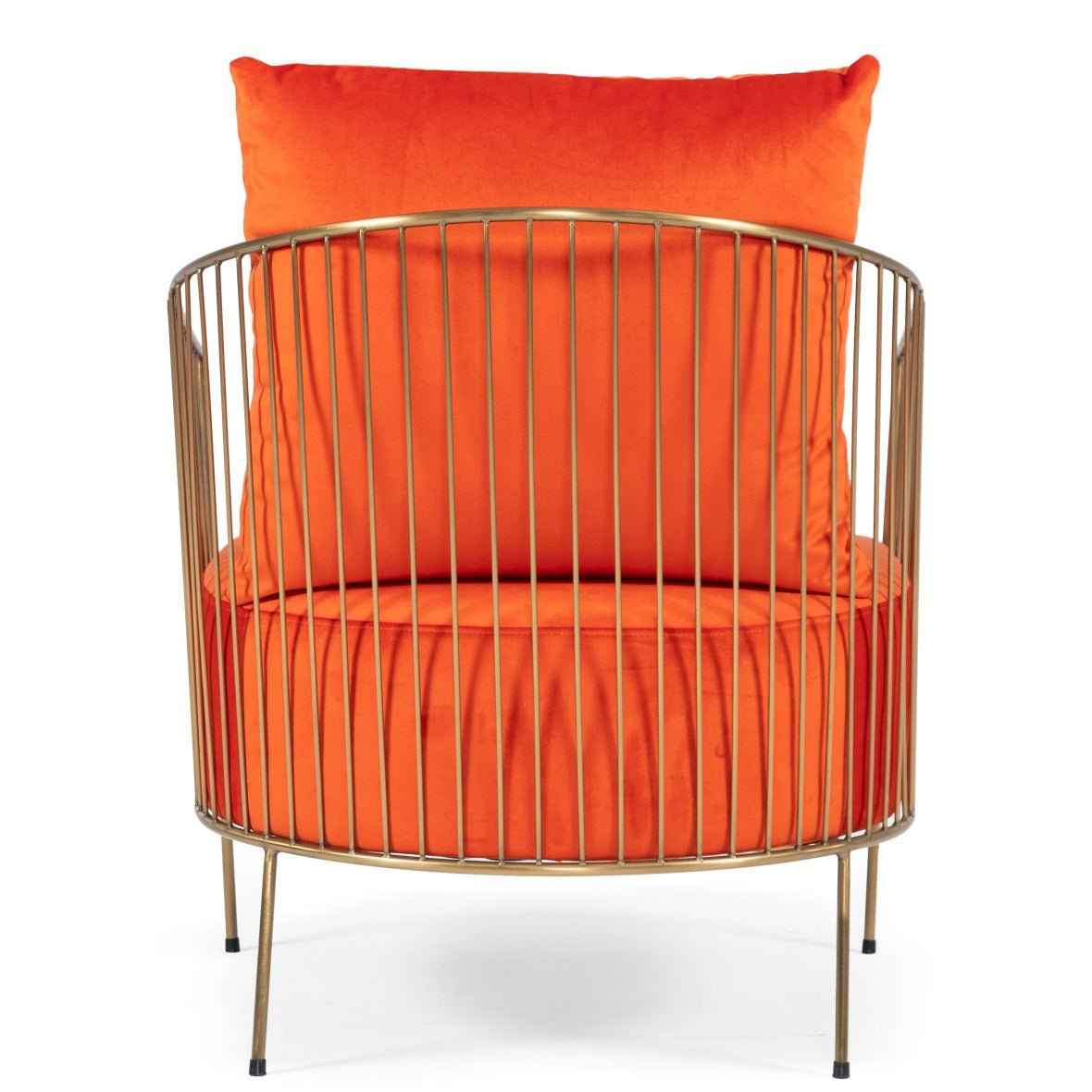 CLEMENTINE ORANGE VELVET ACCENT CHAIR