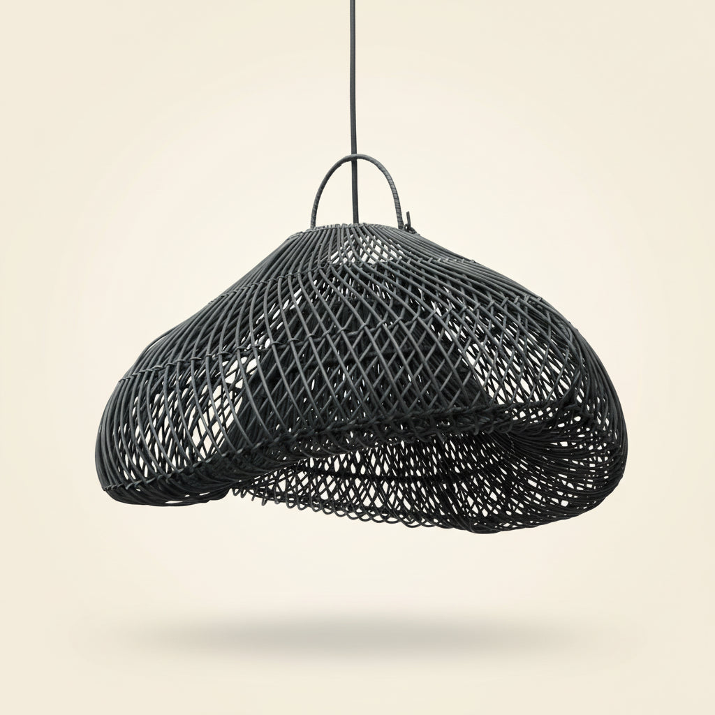 CLOUD PENDANT SHADE | BLACK RATTAN | LARGE