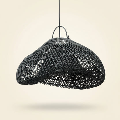 CLOUD PENDANT SHADE | BLACK RATTAN | LARGE