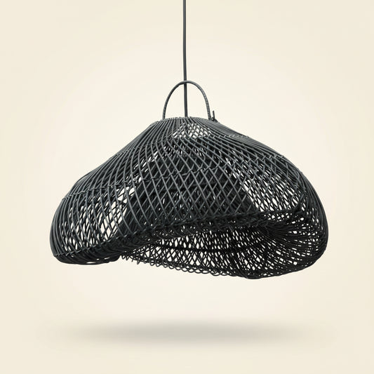 CLOUD PENDANT SHADE | BLACK RATTAN | LARGE