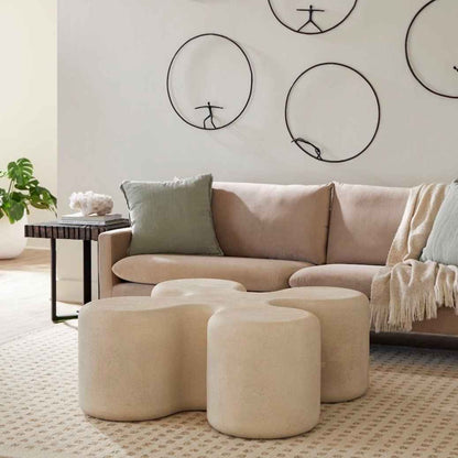 CLOVER INDOOR-OUTDOOR COFFEE TABLE: ROMAN STONE