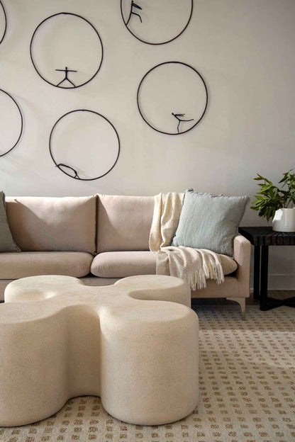 CLOVER INDOOR-OUTDOOR COFFEE TABLE: ROMAN STONE