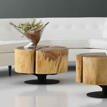 CLOVER NATURAL CHAMCHA WOOD COFFEE TABLE