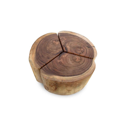 CLOVER NATURAL CHAMCHA WOOD COFFEE TABLE