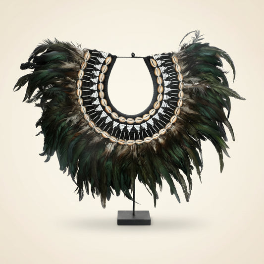 COASTAL FEATHER STAND / GREEN + BLACK
