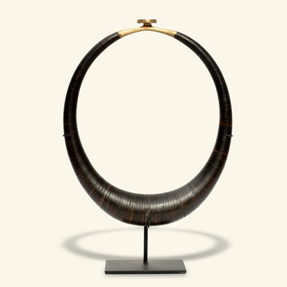 COCONUT AND BRASS ON STAND / BLACK