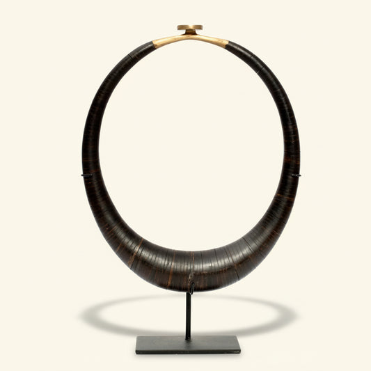 COCONUT AND BRASS ON STAND / BLACK