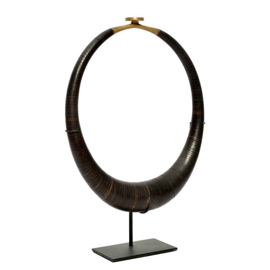 COCONUT AND BRASS ON STAND / BLACK