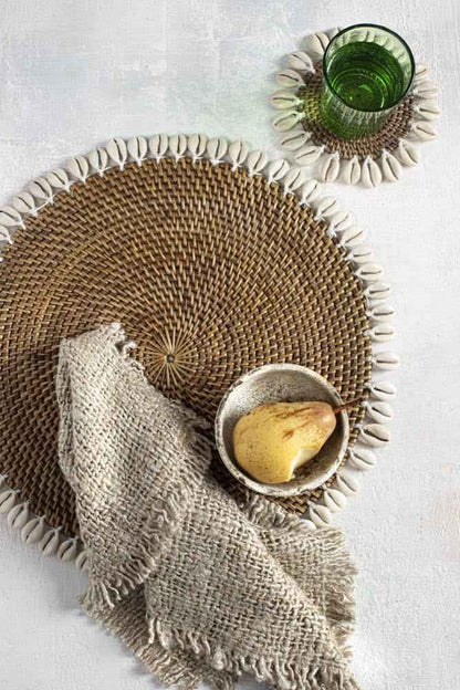 COLONIAL SHELL PLACEMAT | NATURAL | SET OF 4