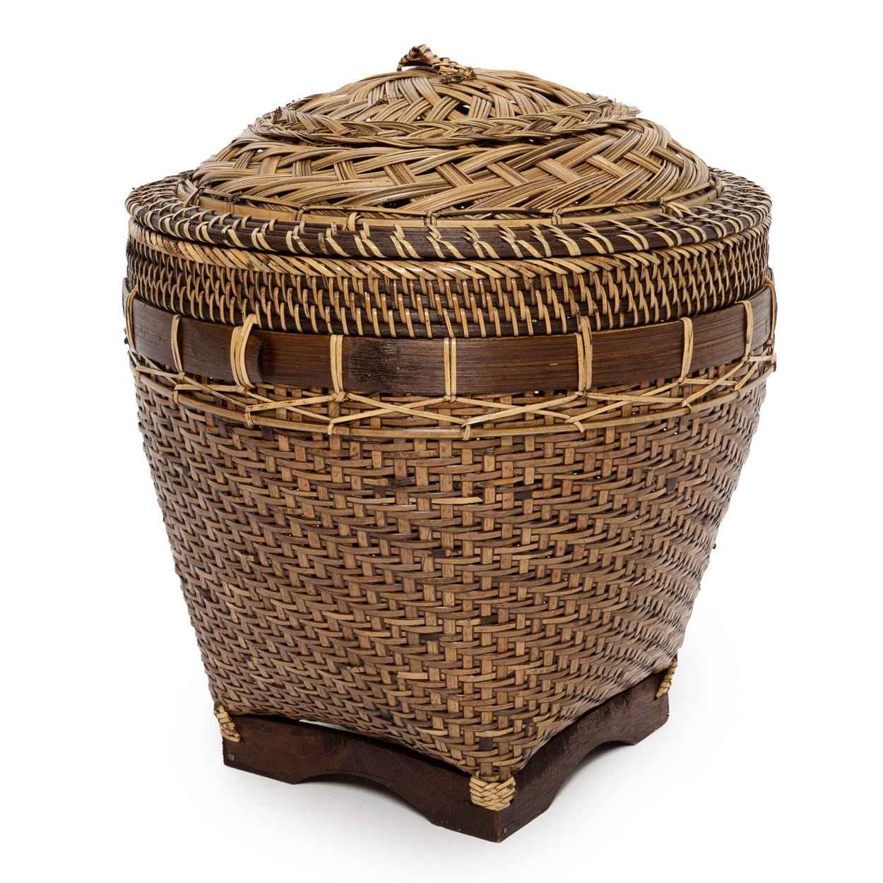 COLONIAL STORAGE BASKET WITH LID | RATTAN | 2 SIZES