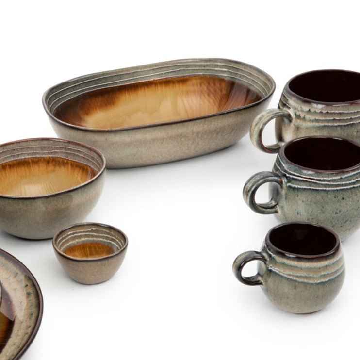 COMPORTA OVAL BOWL | HANDMADE STONEWARE | LARGE | SET OF 4