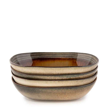 COMPORTA OVAL BOWL | HANDMADE STONEWARE | LARGE | SET OF 4