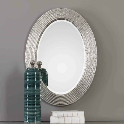 CONDER BURNISHED SILVER OVAL MIRROR