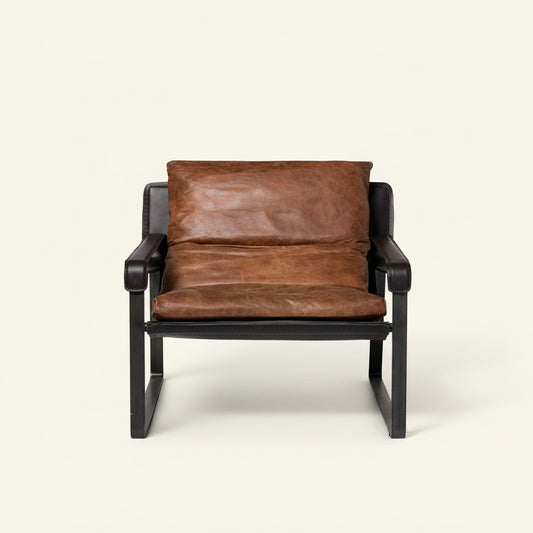 CONNOR OPEN ROAD BROWN LEATHER SLING CHAIR