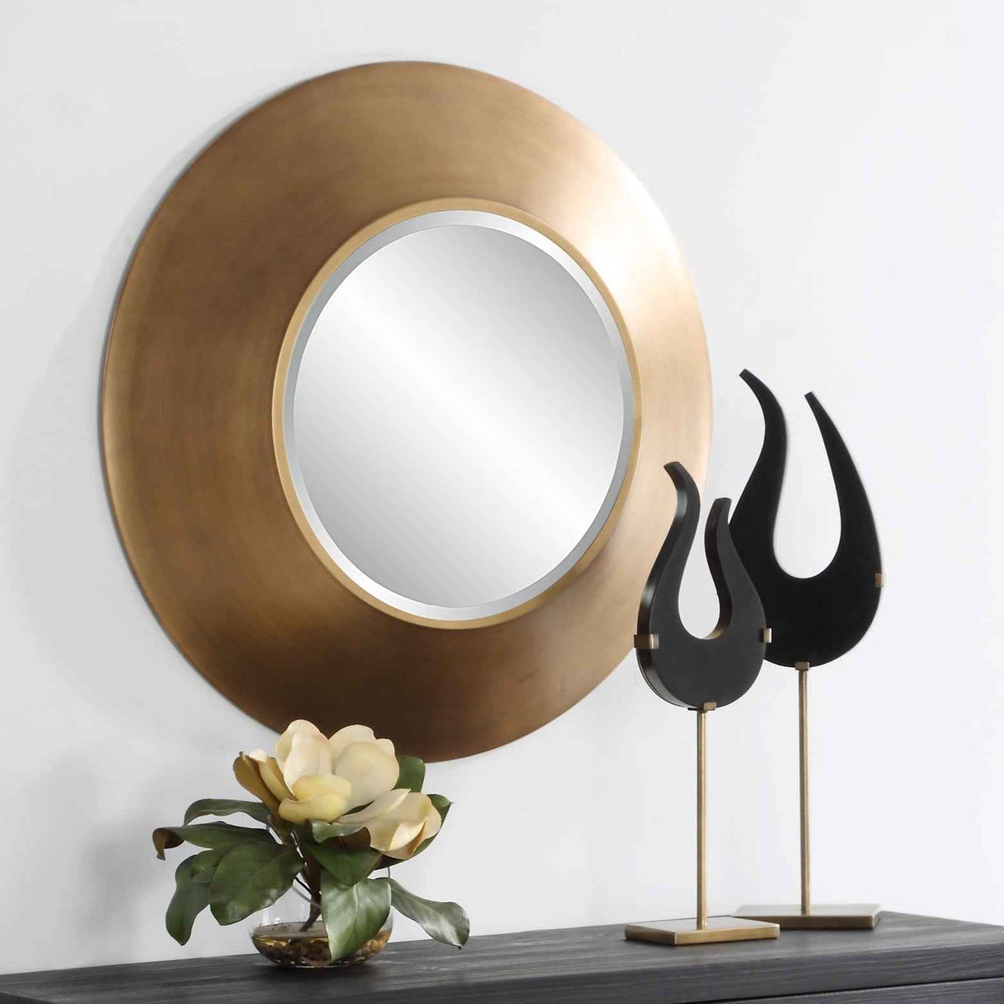 CONTESSA GOLD ROUND MIRROR