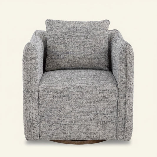 CORBEN SWIVEL CHAIR: BLUE + WHITE TWEED
