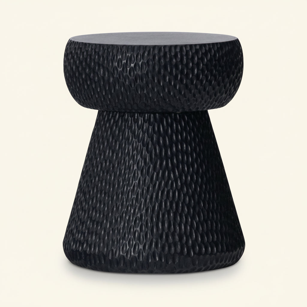 CORK STOOL + SIDE TABLE / BLACK