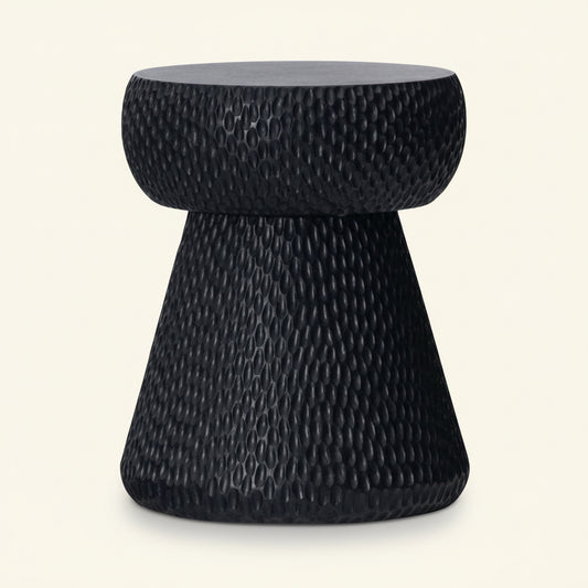 CORK STOOL + SIDE TABLE / BLACK