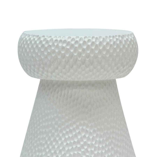 CORK STOOL + SIDE TABLE / WHITE