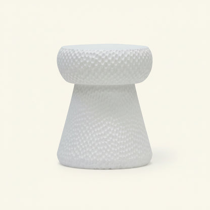 CORK STOOL + SIDE TABLE / WHITE