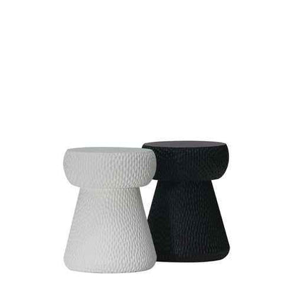 CORK STOOL + SIDE TABLE / WHITE