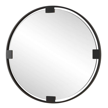 CORNELIA BLACK ROUND MIRROR