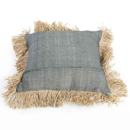 COTTON BONITA SQUARE CUSHION COVER | BLACK-NATURAL | 2 SIZES