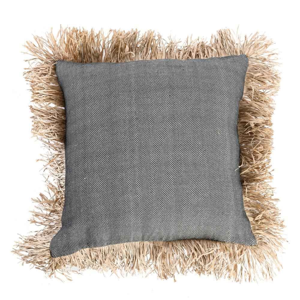 COTTON BONITA SQUARE CUSHION COVER | BLACK-NATURAL | 2 SIZES