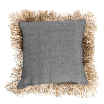 COTTON BONITA SQUARE CUSHION COVER | BLACK-NATURAL | 2 SIZES