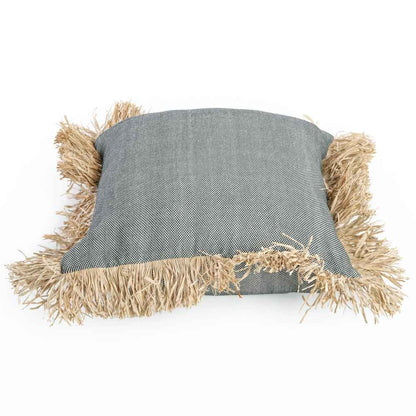 COTTON BONITA SQUARE CUSHION COVER | BLACK-NATURAL | 2 SIZES