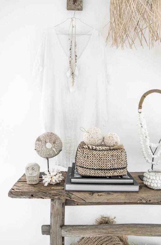 Cowrie Shell Necklace | Natural + White