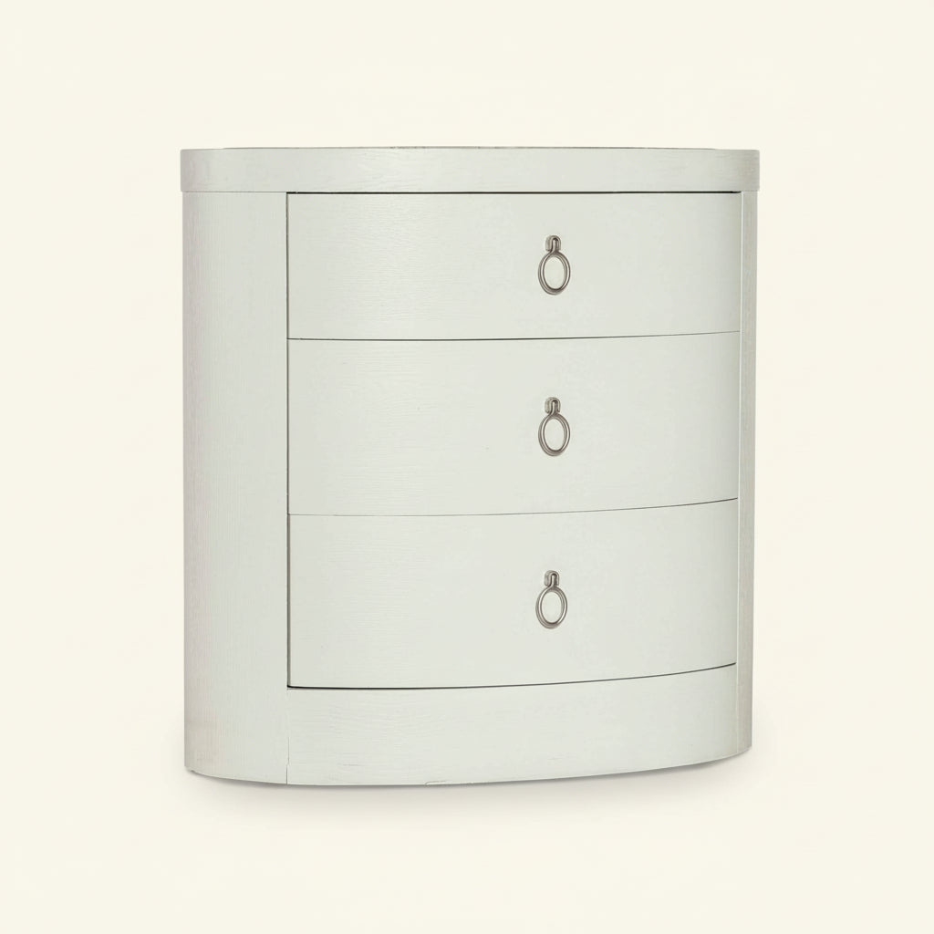 CREST OVAL MARBLE TOP NIGHTSTAND