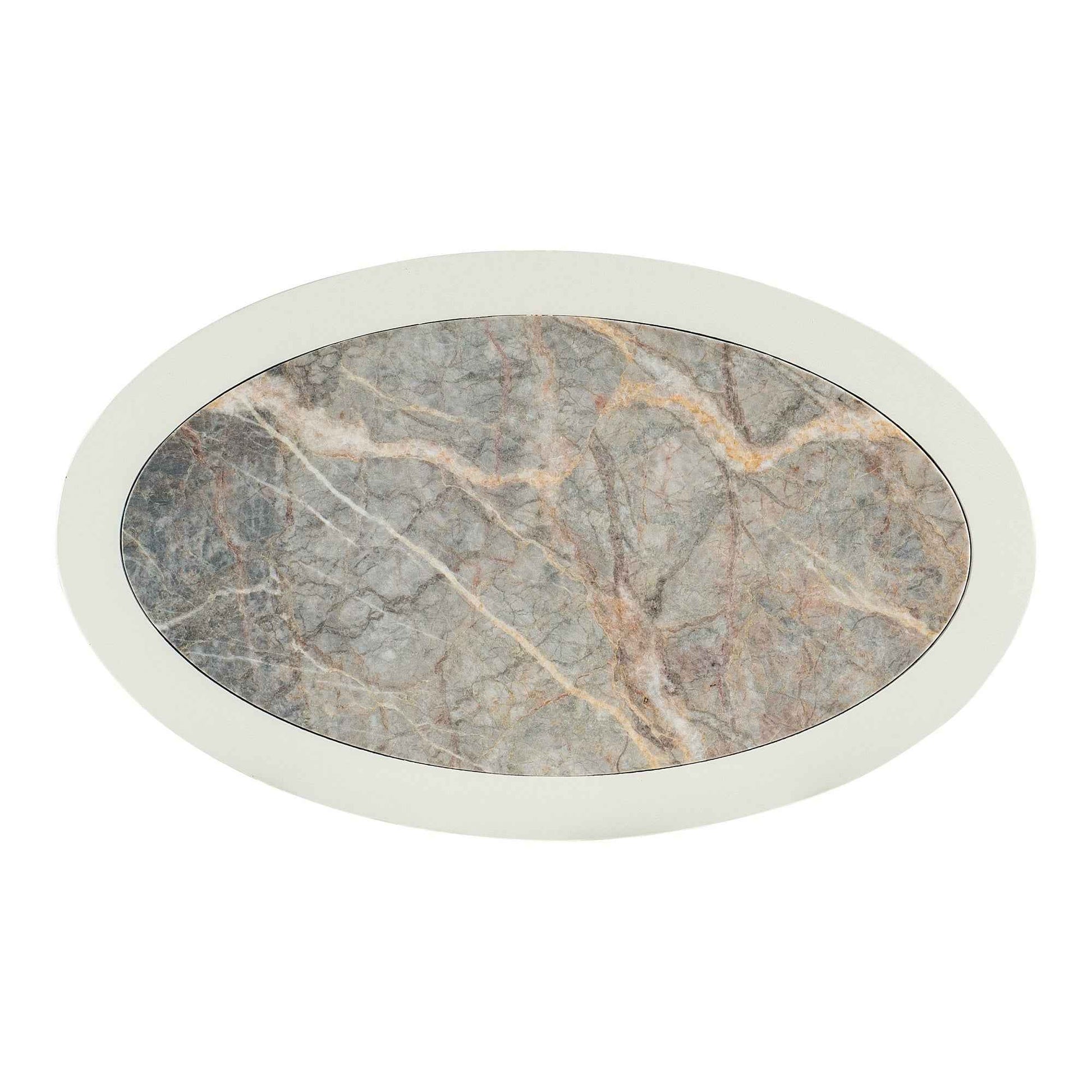 CREST OVAL MARBLE TOP NIGHTSTAND